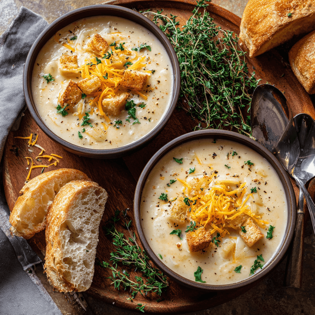 Cheddar Garlic Herb Potato Soup: A Cozy Creamy Delight!