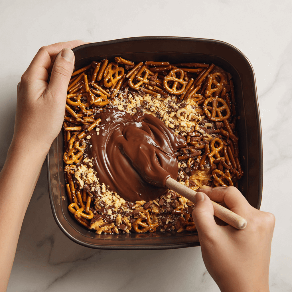 No-Bake! Chocolate Pretzel Peanut Butter Squares Recipe Revealed!