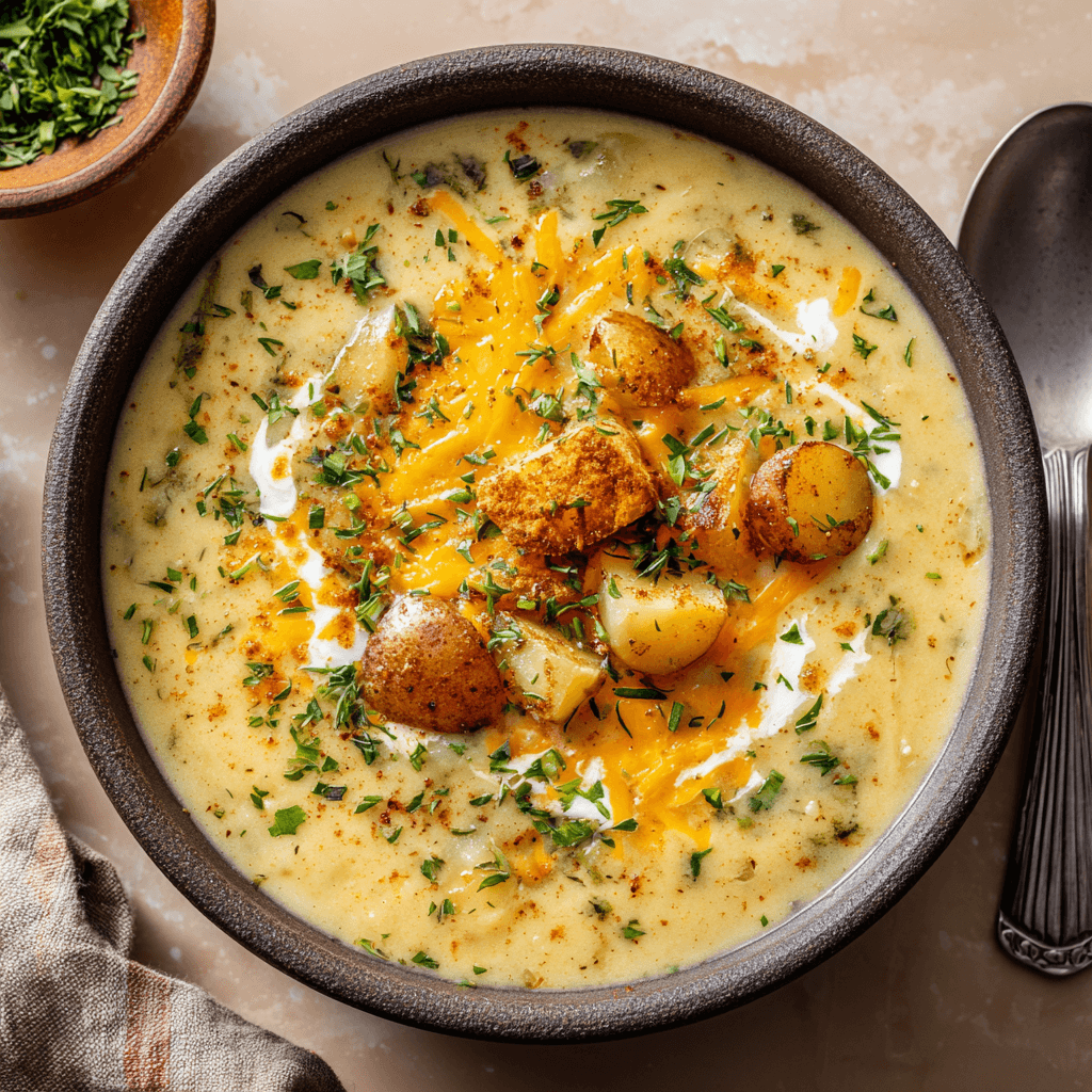 Cheddar Garlic Herb Potato Soup: A Flavorful Delight!