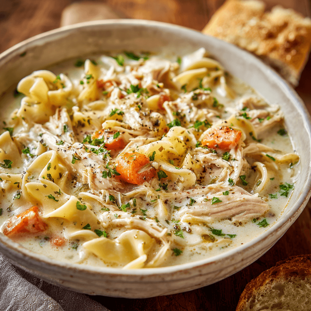 Easy Creamy Chicken Noodle Soup: A Heartwarming Delight!