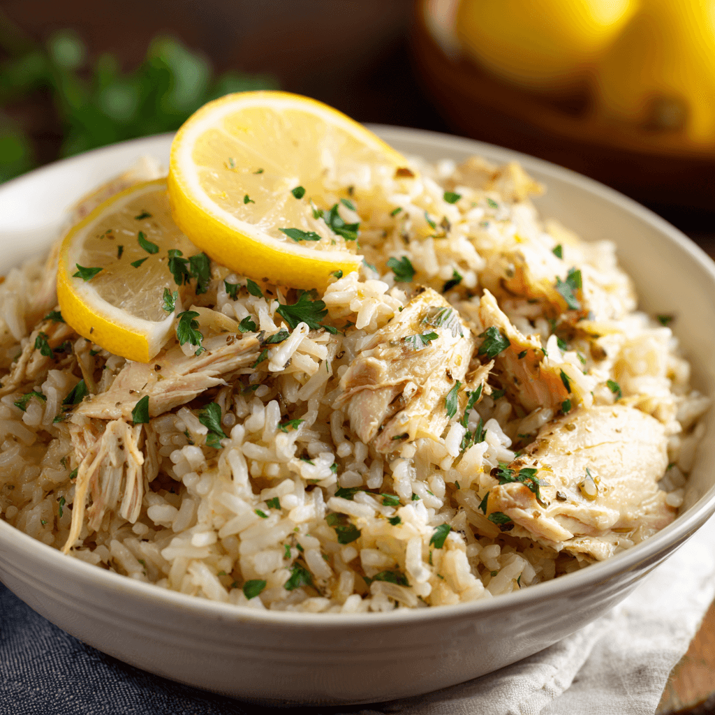 Slow Cooker Lemon Herb Chicken and Rice that Impresses!