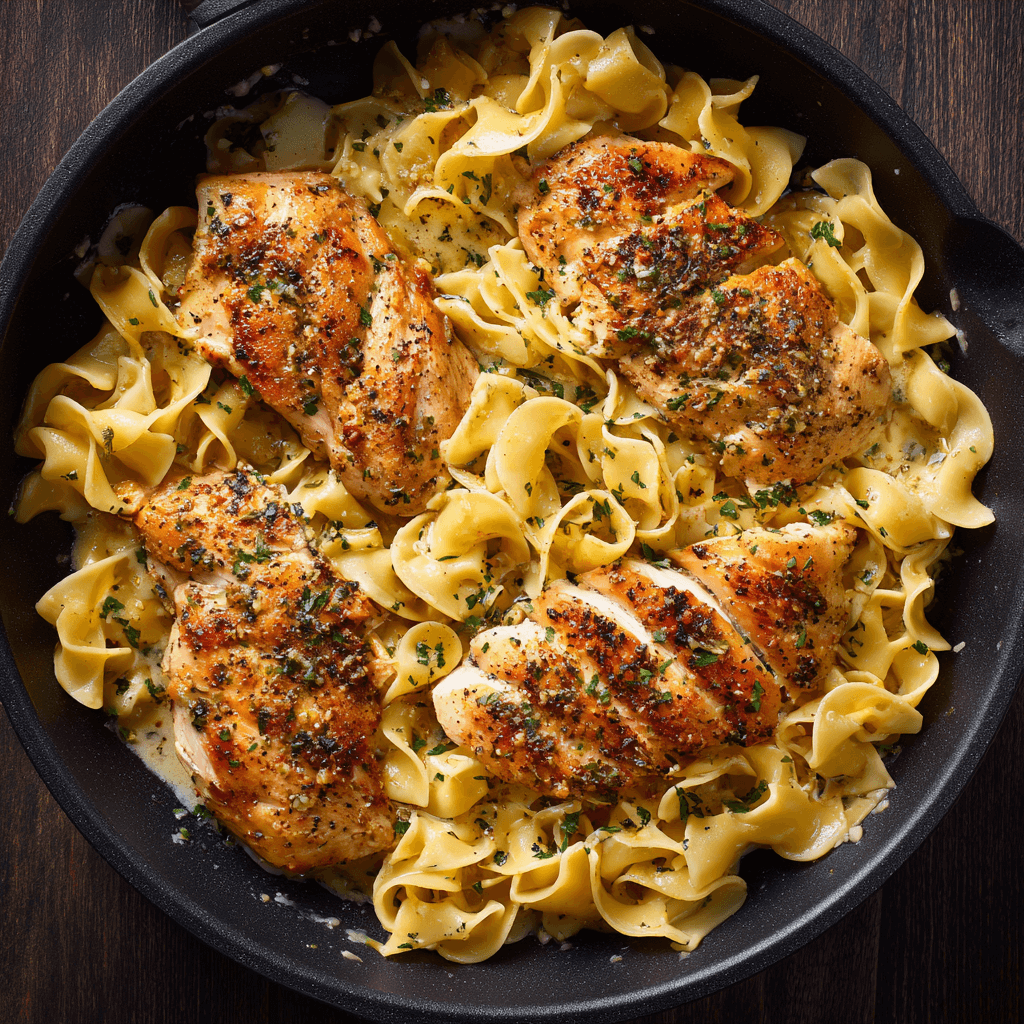 One-Pan Chicken with Buttered Noodles Made Easy!