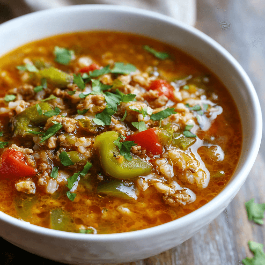 Stuffed Green Pepper Soup: A Flavorful Comfort Delight!
