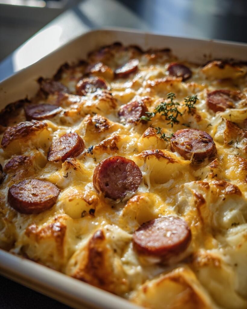 Cheesy Ranch Potatoes and Smoked Sausage