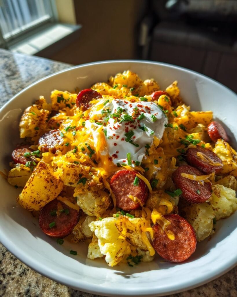 Cheesy Ranch Potatoes and Smoked Sausage