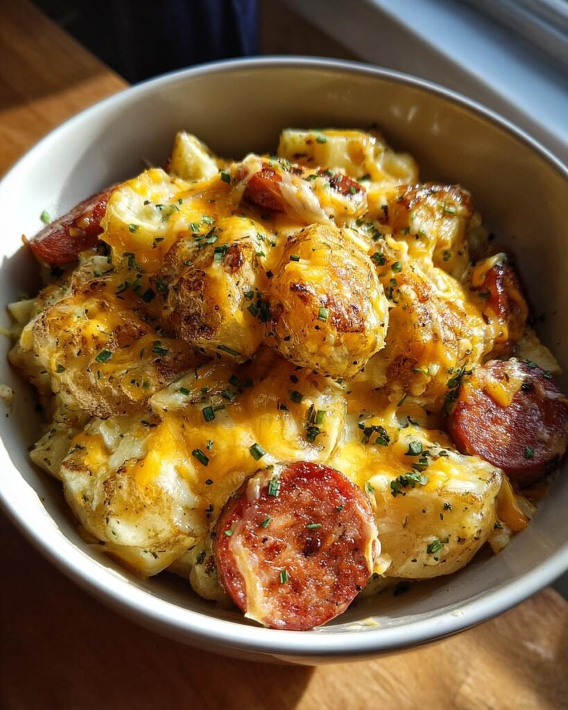 Cheesy Ranch Potatoes and Smoked Sausage