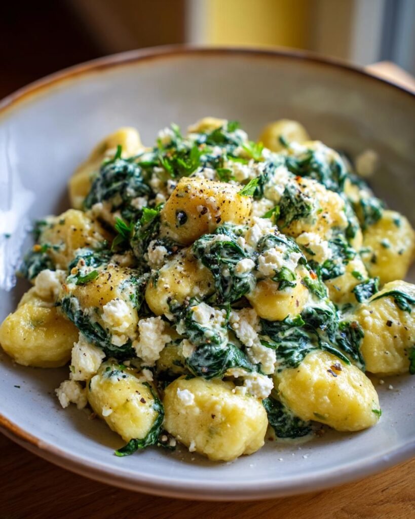 Creamy Gnocchi with Spinach and Feta