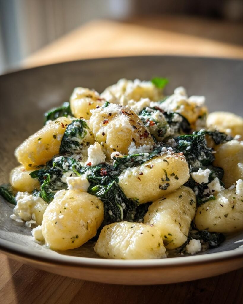 Creamy Gnocchi with Spinach and Feta