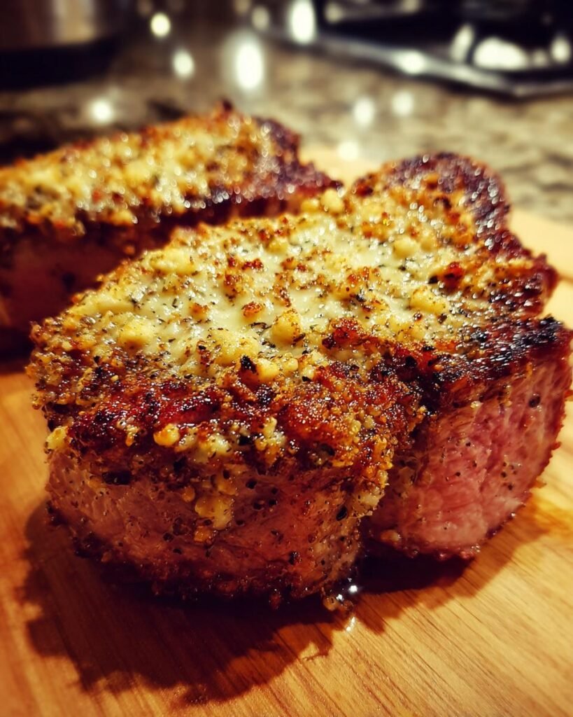 Crockpot Garlic Parmesan Beef Chops