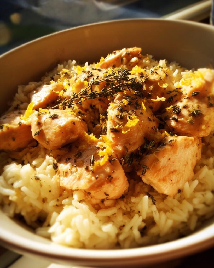 Slow Cooker Lemon Herb Chicken and Rice