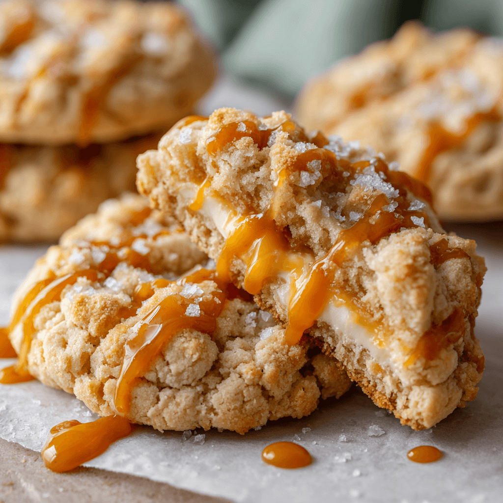 Copycat Crumbl Salted Caramel Cheesecake Cookies you'll crave!