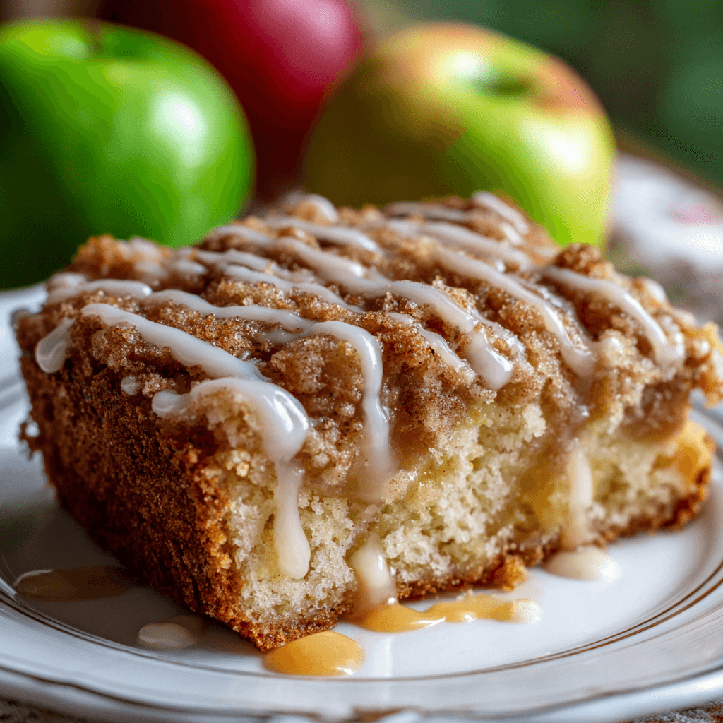 Apple Crumb Cake – Topped with Irresistible Cinnamon Drizzle!