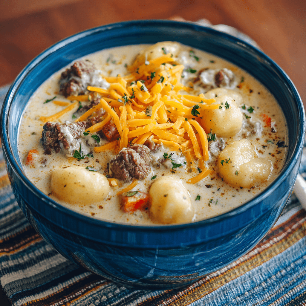 Beef Cheddar Gnocchi Soup: A Creamy Delight You’ll Love!