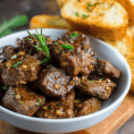 High Protein Slow Cooker Garlic Butter Beef Bites are Irresistible!