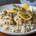 Slow Cooker Lemon Herb Chicken and Rice that Impresses!