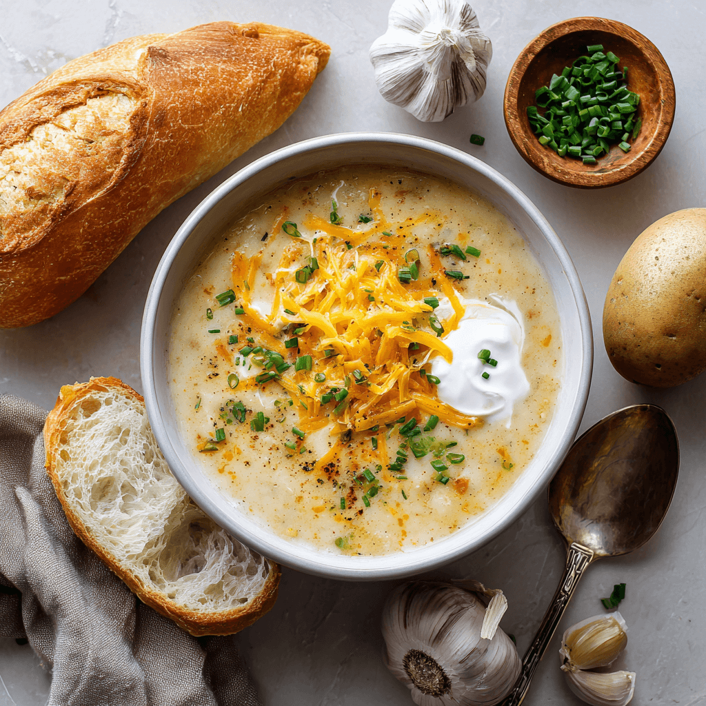 Cheddar Garlic Herb Potato Soup That Will Wow Your Tastebuds!