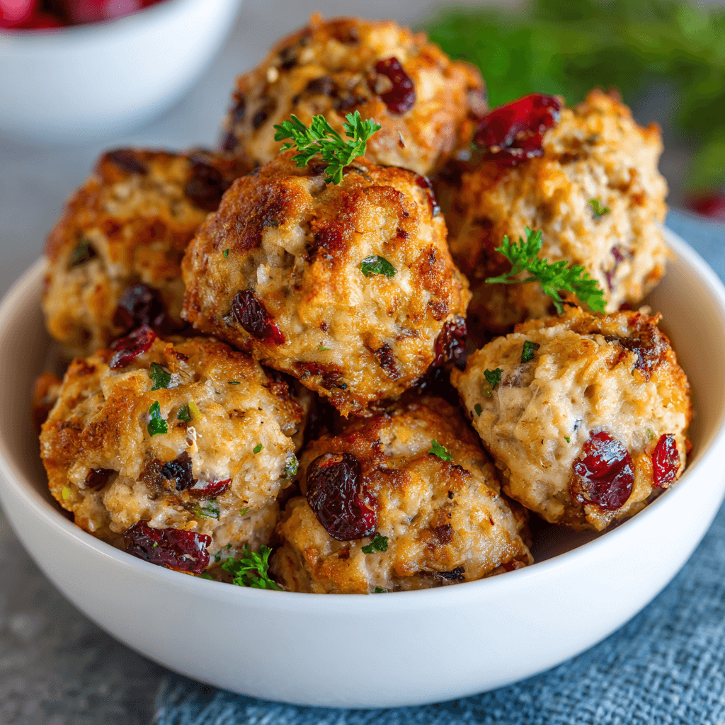 Cranberry Turkey Stuffing Balls: A Flavorful Holiday Treat!