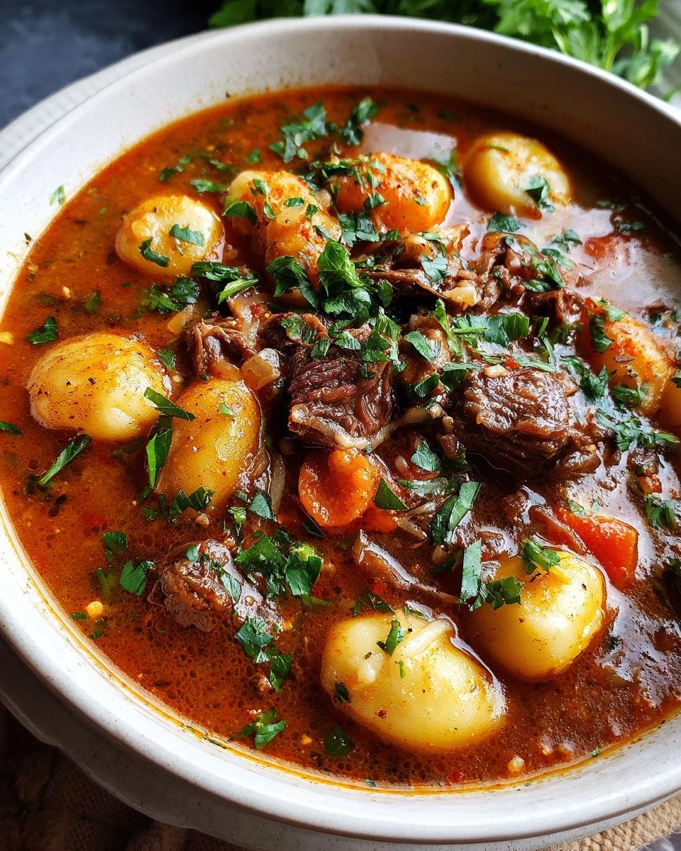 Beef Cheddar Gnocchi Soup - detail 1