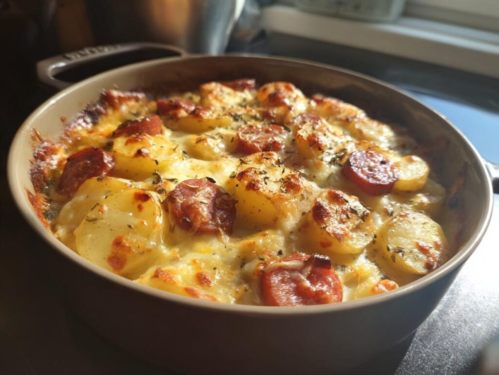 Cheesy Ranch Potatoes and Smoked Sausage