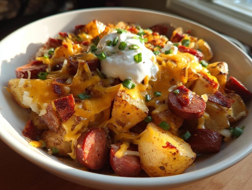 Cheesy Ranch Potatoes and Smoked Sausage