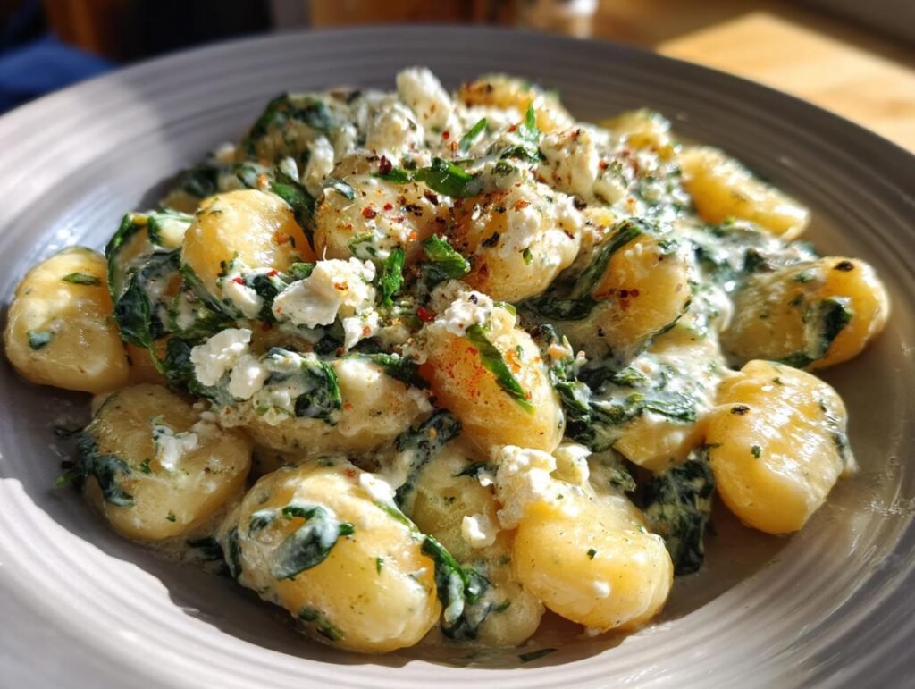 Creamy Gnocchi with Spinach and Feta