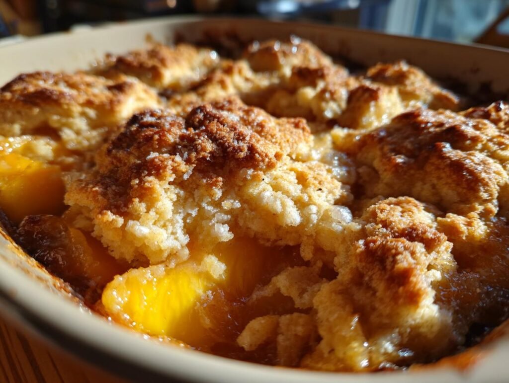 Old School Easy Brown Sugar Peach Cobbler