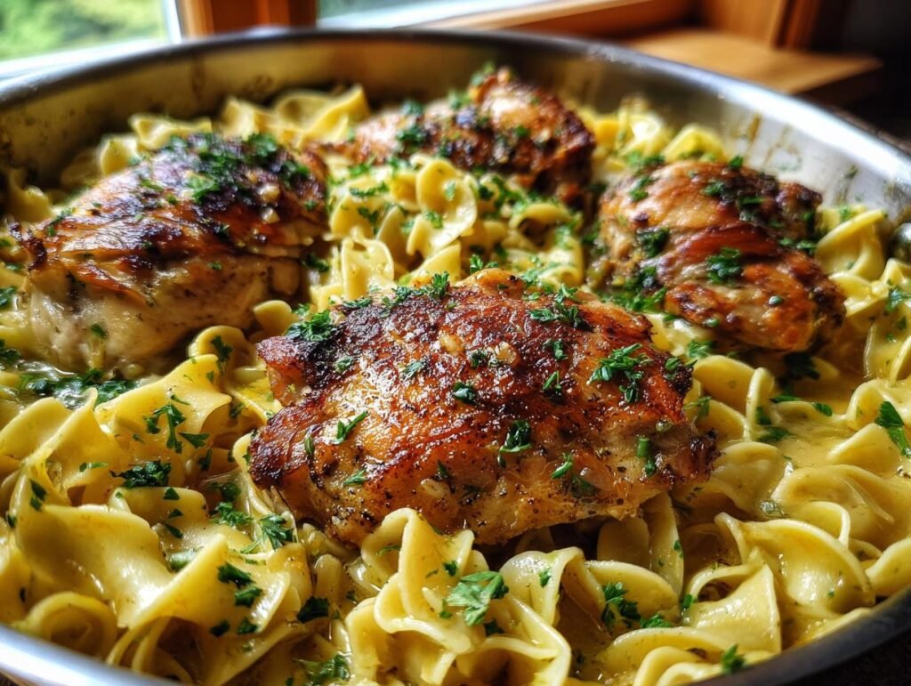 One Pan Chicken with Buttered Noodles