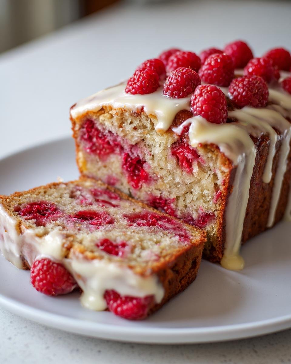 Raspberry Lemon Loaf with Creamy Glaze by Sam - detail 2