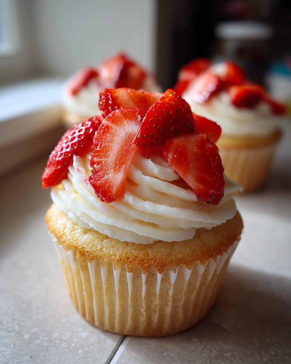 Irresistible Fresh Strawberry Cupcakes - detail 2