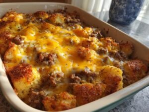 Biscuits and Gravy Breakfast Casserole