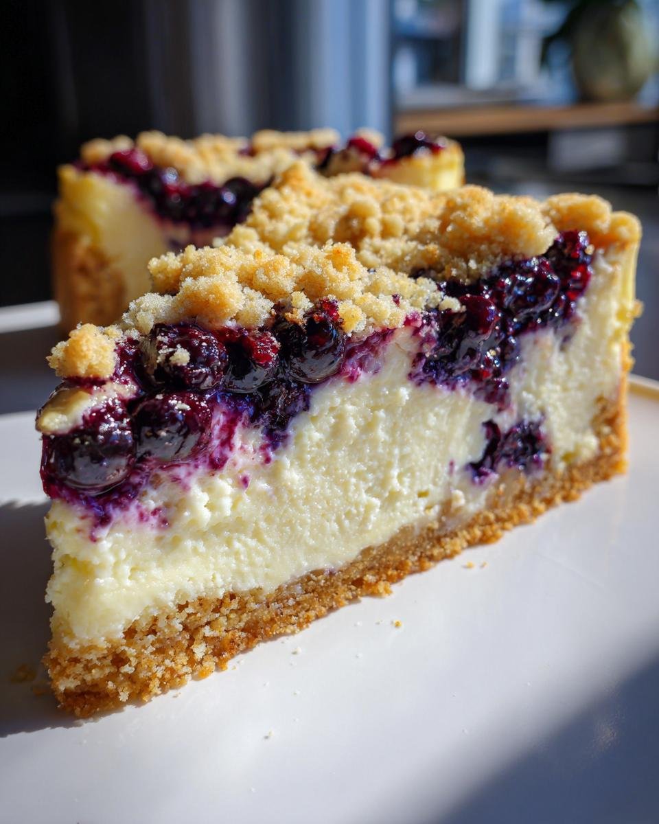 Blueberry Crumble Cheesecake - detail 1