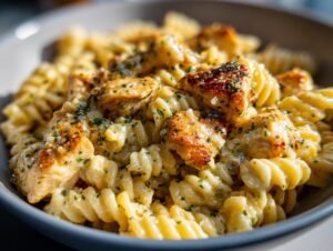 Crockpot Garlic Parmesan Chicken Pasta