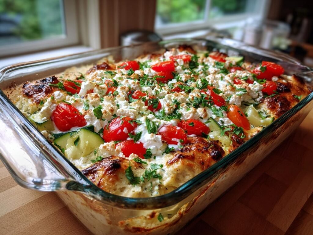 Dump-and-Bake Chicken Tzatziki Casserole