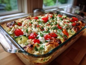 Dump-and-Bake Chicken Tzatziki Casserole