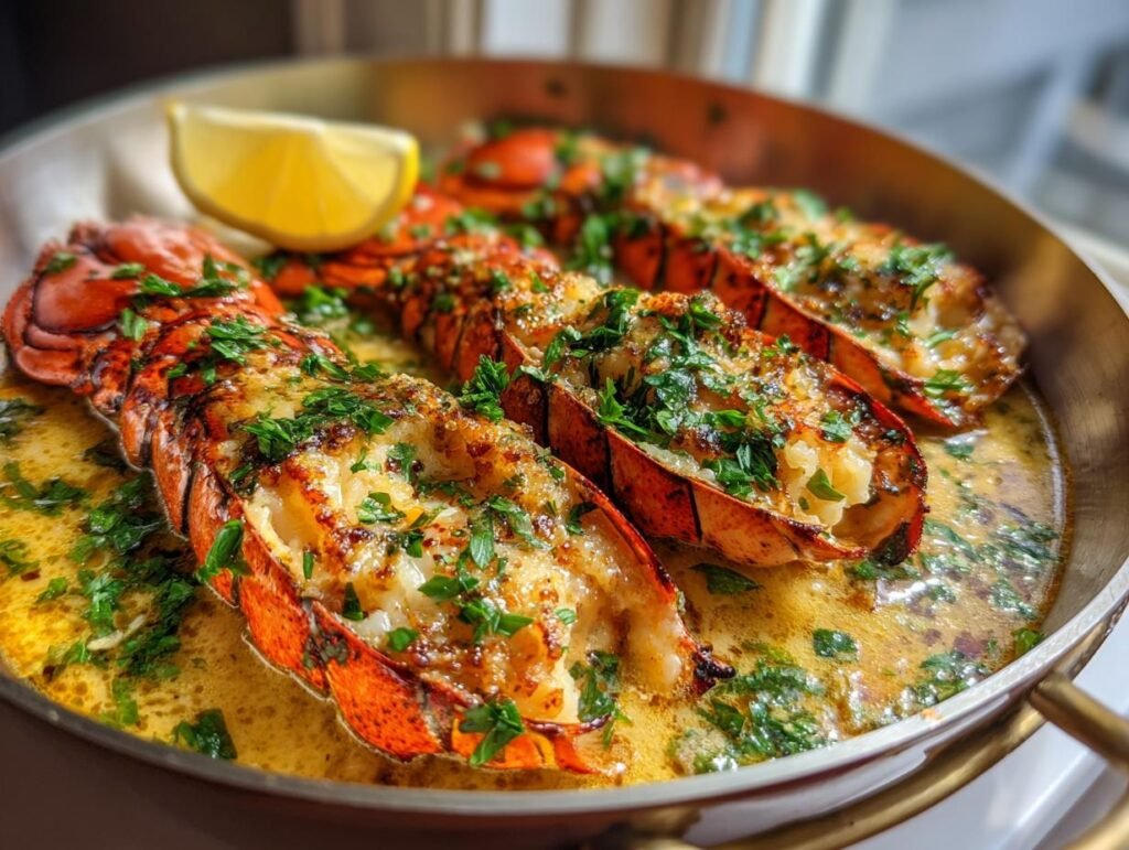 Easy Garlic Butter Poached Lobster Tails