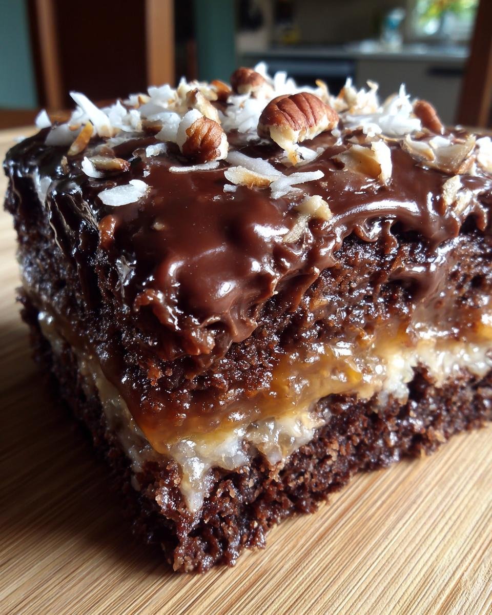 German Chocolate Poke Cake - detail 1