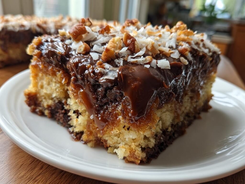 German Chocolate Poke Cake