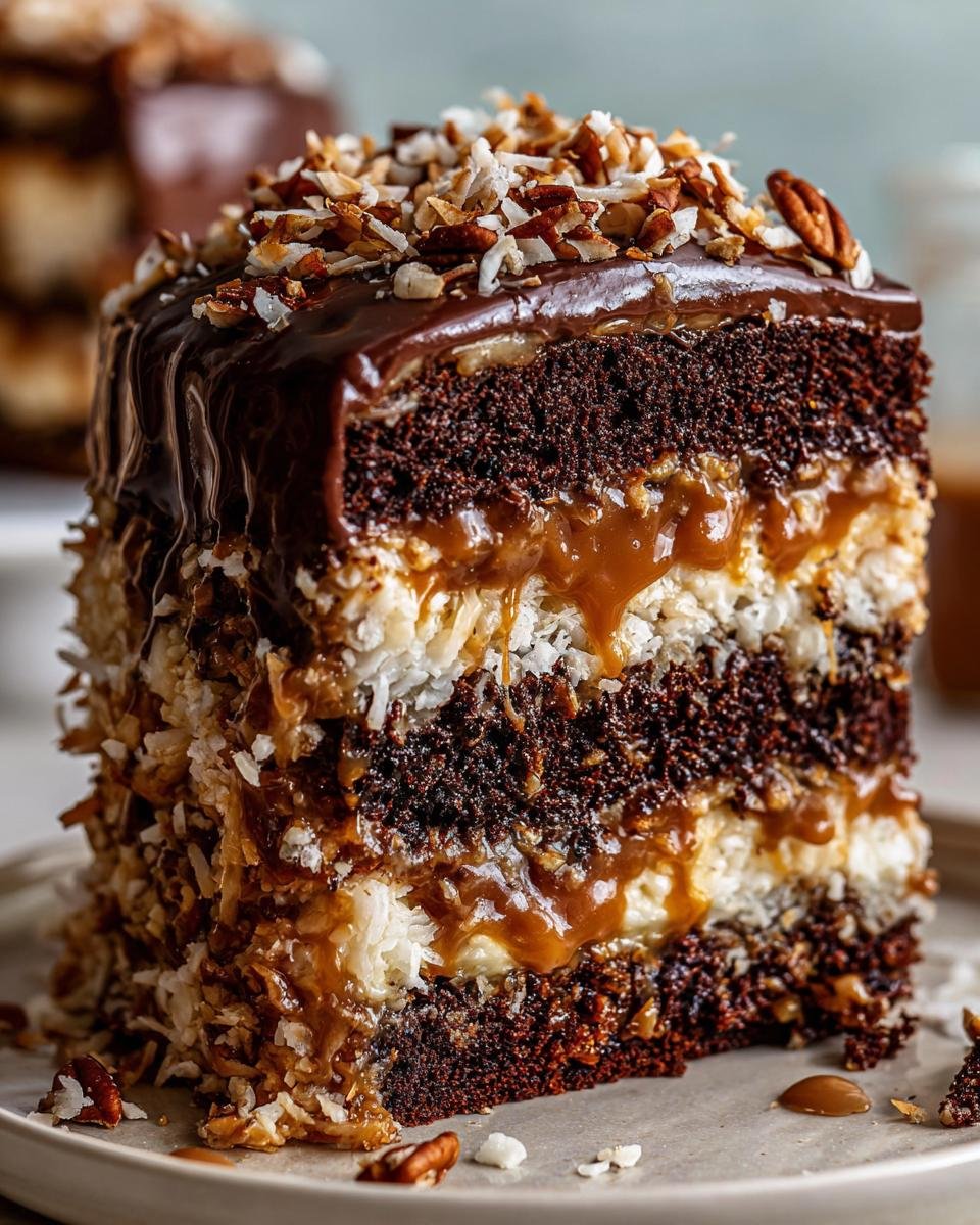 German Chocolate Poke Cake - detail 2