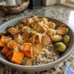 Maple Dijon Chicken & Roasted Sweet Potato Bowls