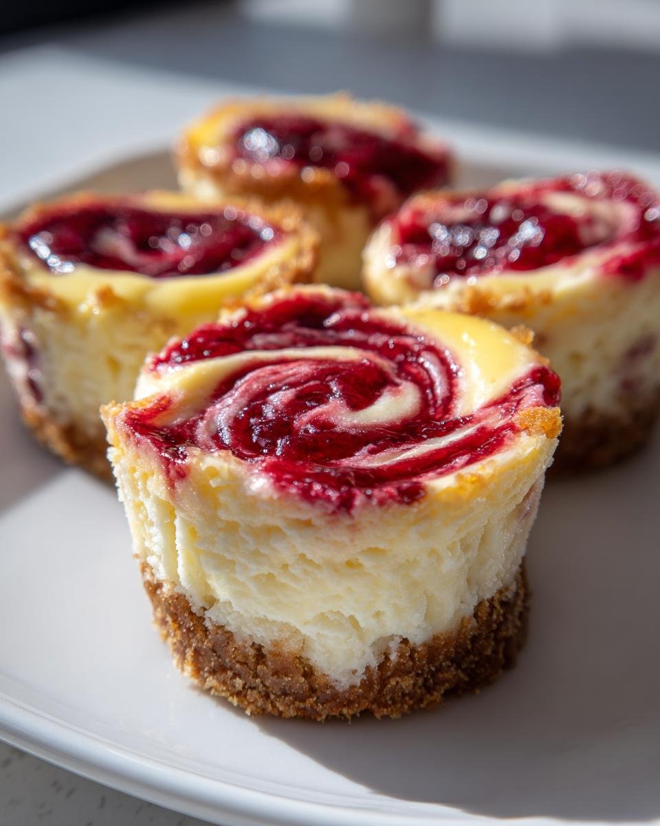 Mini Raspberry Swirl Cheesecakes - detail 2