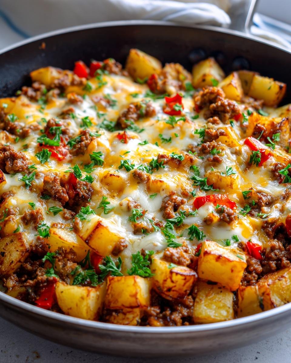 One Pan Cheesy Meat & Potato Skillet - detail 1