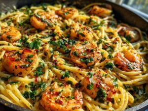 One-Pot Garlic Butter Shrimp Pasta