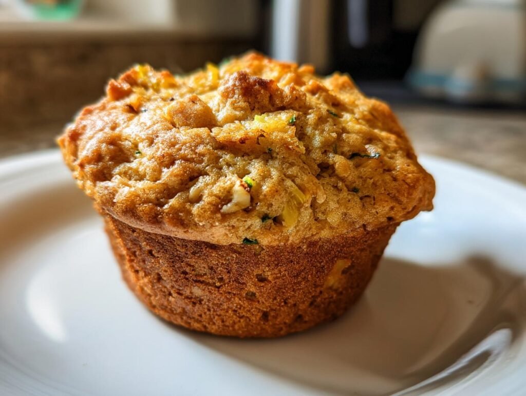 Pineapple Walnut Zucchini Muffins
