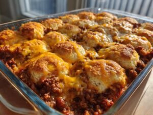 Sloppy Joe Biscuit Casserole