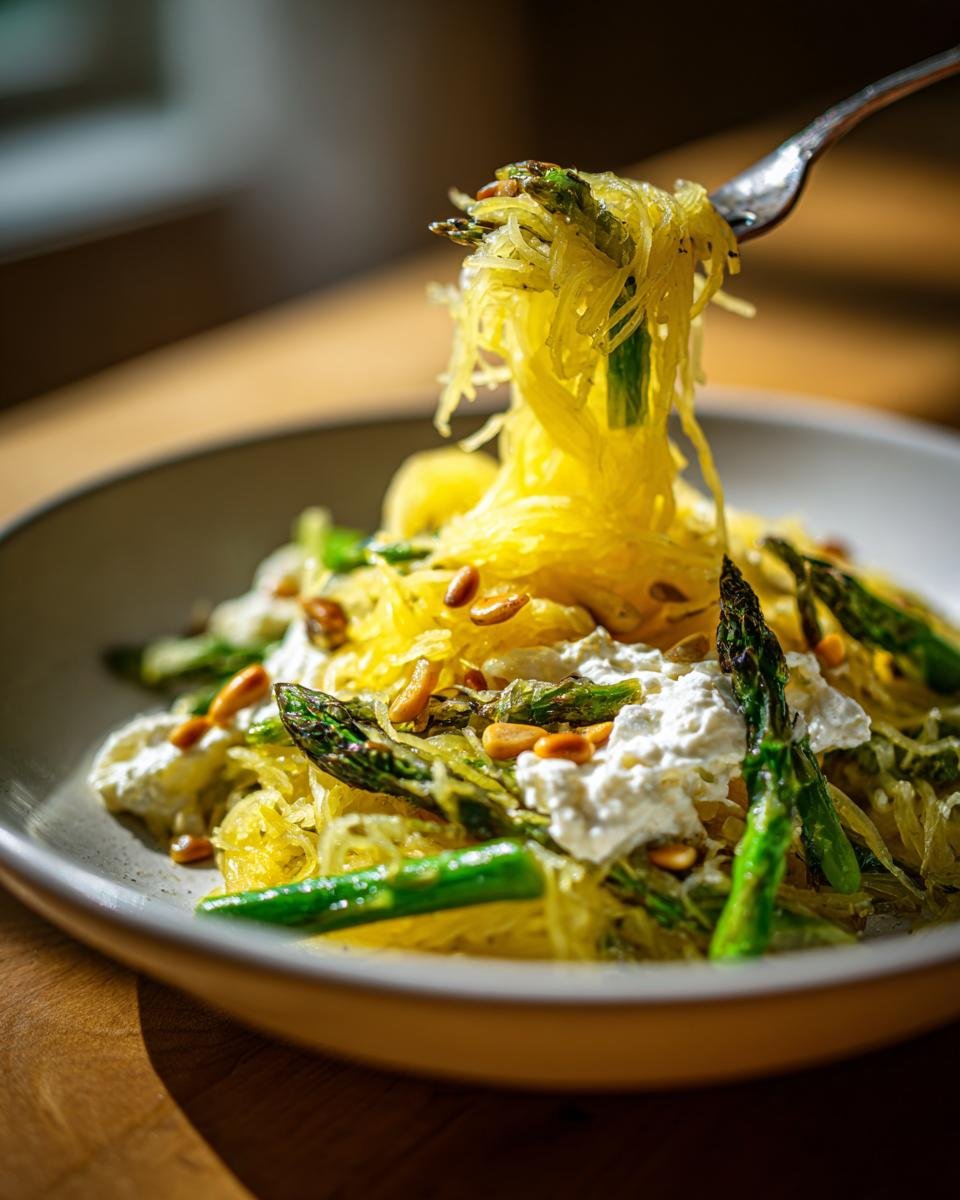 Spaghetti Squash with Asparagus, Ricotta, Lemon, and Thyme - detail 2