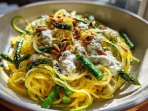 Spaghetti Squash with Asparagus, Ricotta, Lemon, and Thyme