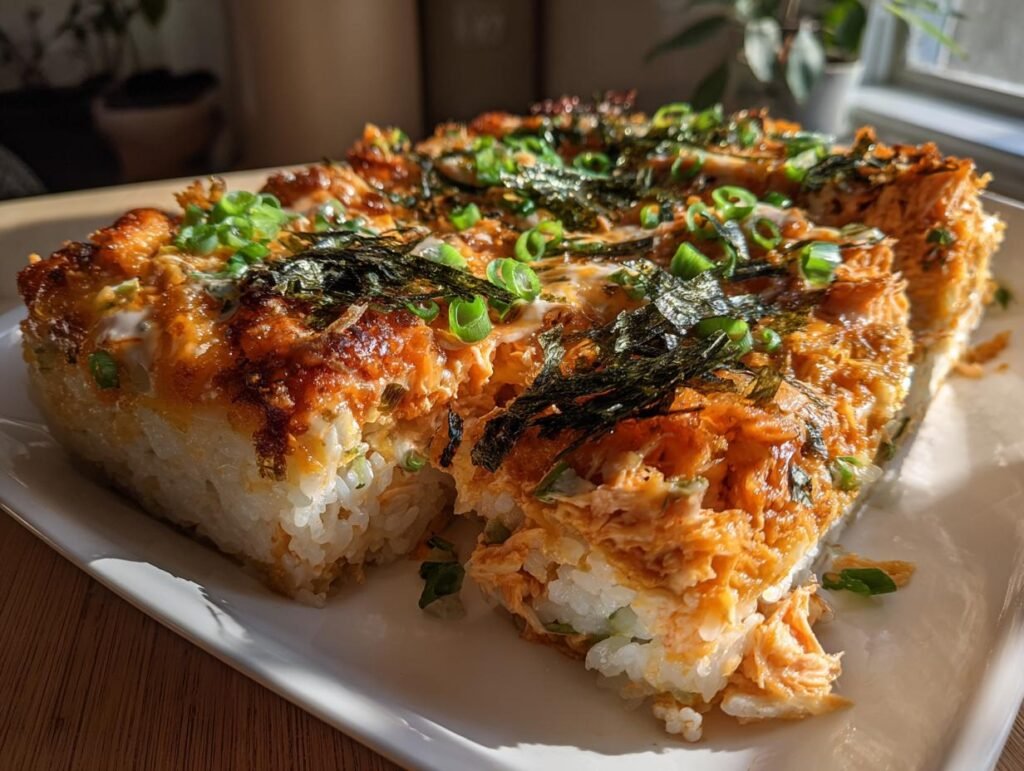 Spicy Salmon Sushi Bake