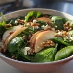 Spinach Salad with Apples, Walnuts, and Feta