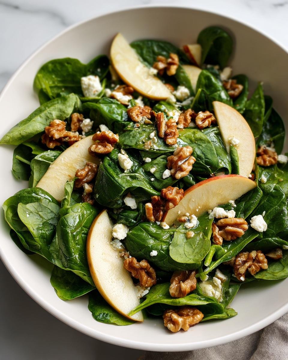 Spinach Salad with Apples, Walnuts, and Feta - detail 2