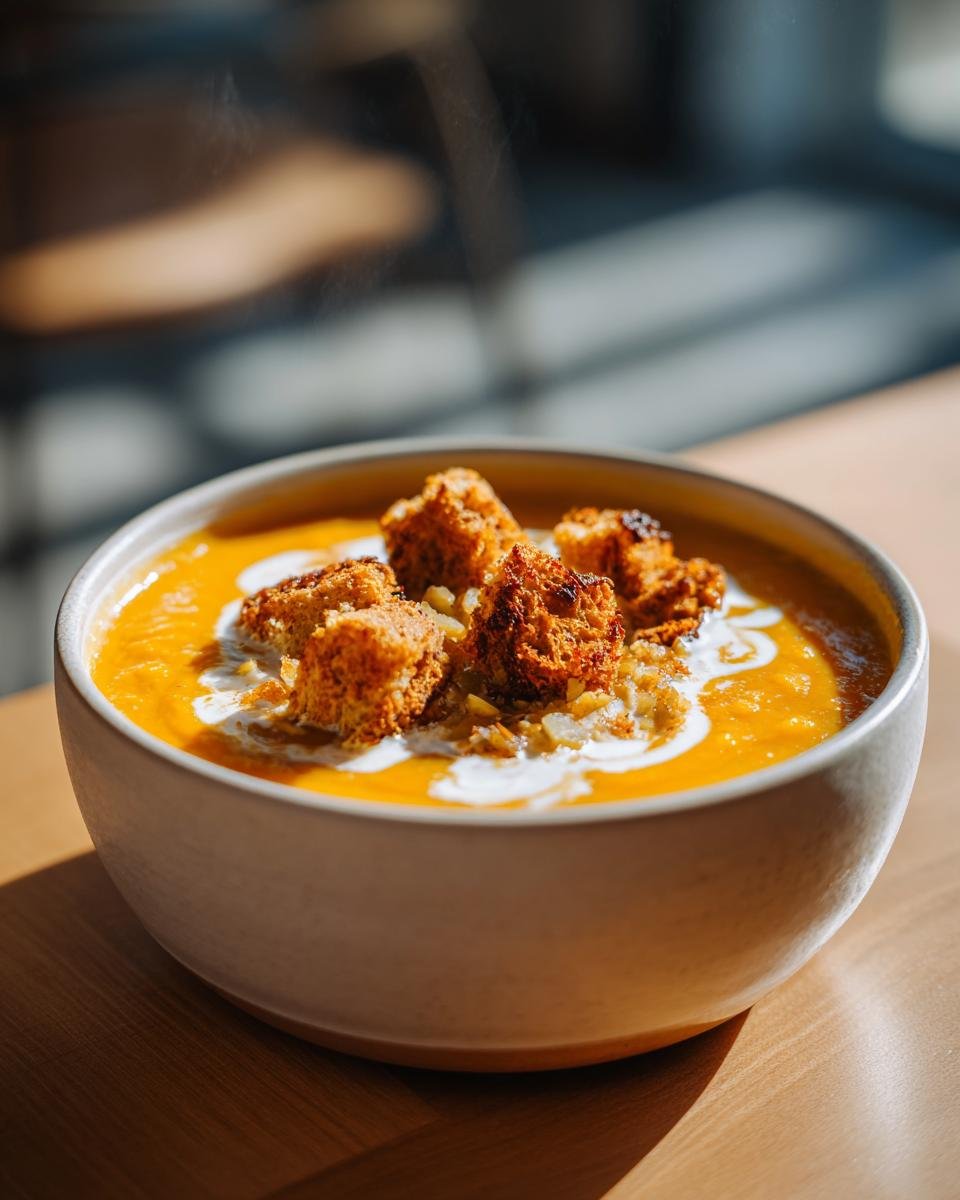 Sweet Potato and Roasted Apple Soup with Maple Croutons - detail 2
